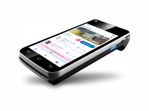 A payment process in the store is completed conveniently and easily with mobilePOS. 